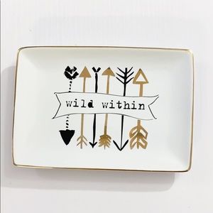 NICE DECORATIVE “WILD WITHIN” GLASS TRAY
